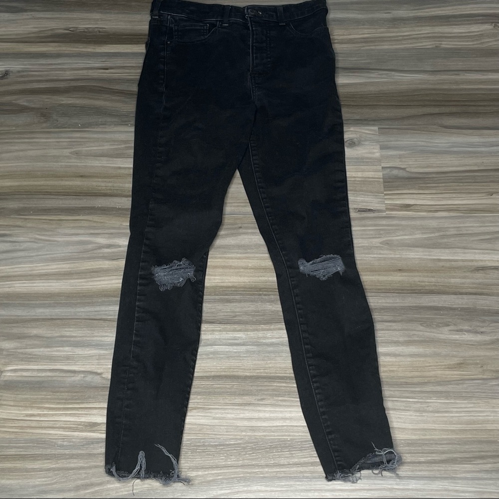 Express Black Ripped Skinny Jeans